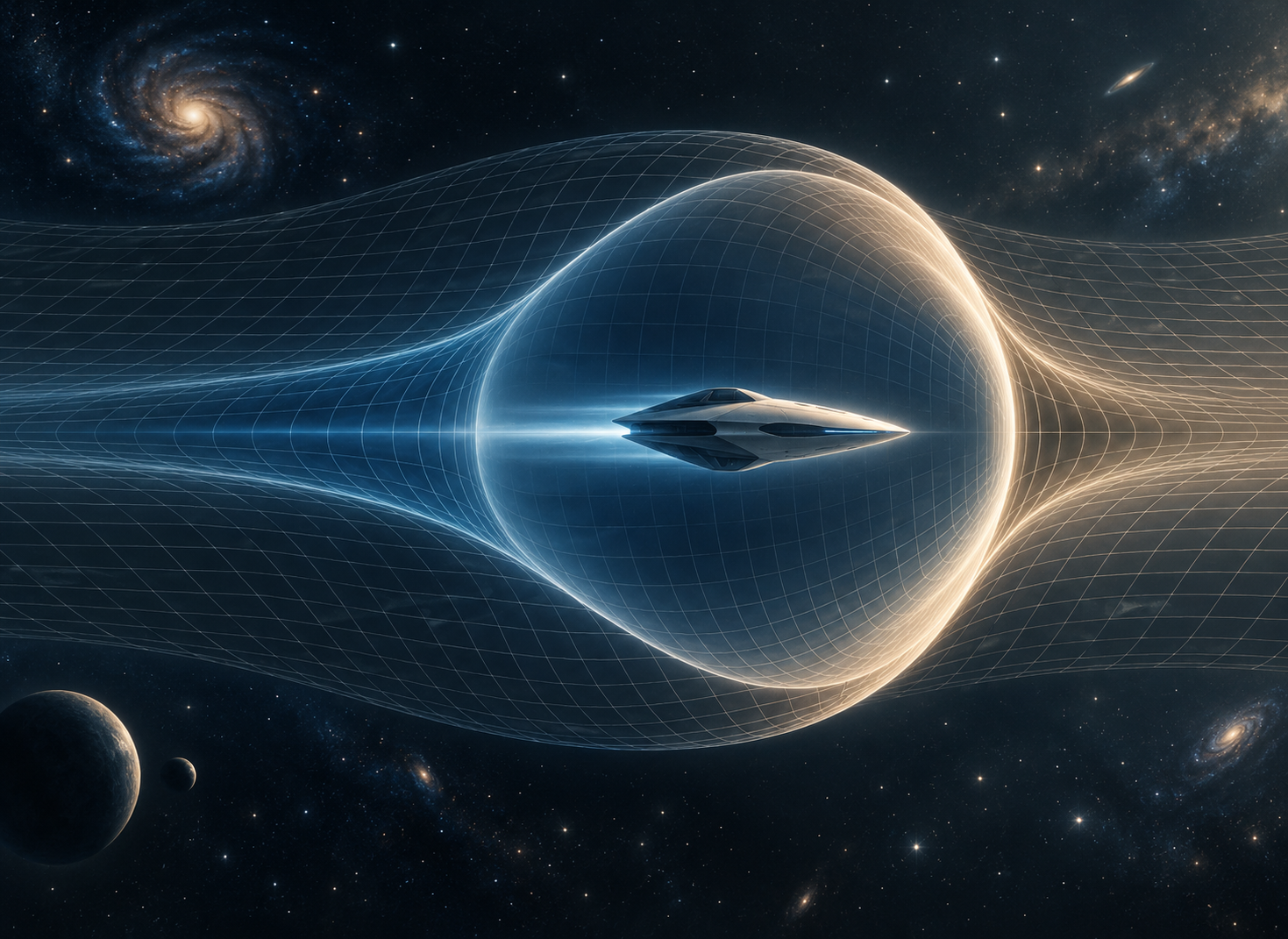 Visualização de espaço-tempo de warp drive